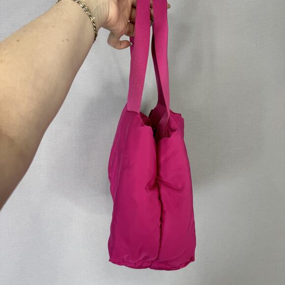 COS Padded Shopper Bag Womens One Size Pink Quilted Puffy Shoulder Small Purse - Picture 2 of 16